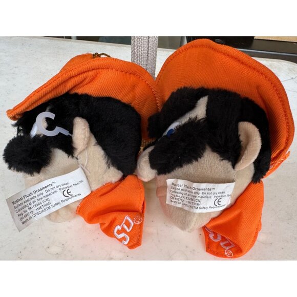 Set of 2 Oklahoma State Cowboys Pistol Pete Mini Plush Ornaments 6" Tall (READ) - Picture 5 of 10